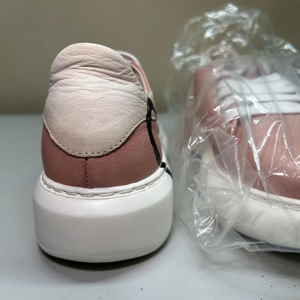 Bueno PINK Women's Leather Sneakers US 8 EU 39 Low Top Heart - Image 5