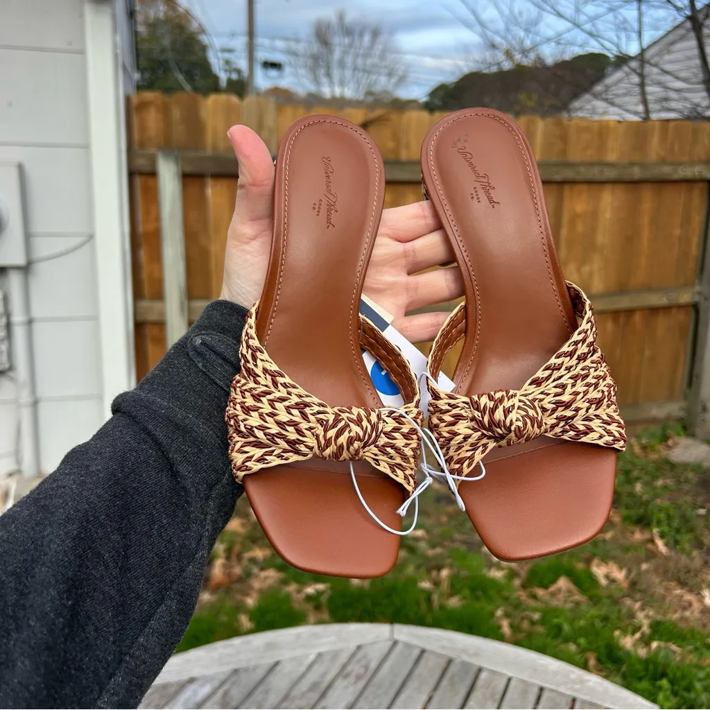 Nwt Women's Aaliyah Raffia Strappy Knot Sandal Heels - Universal Thread size 7 - Image 8