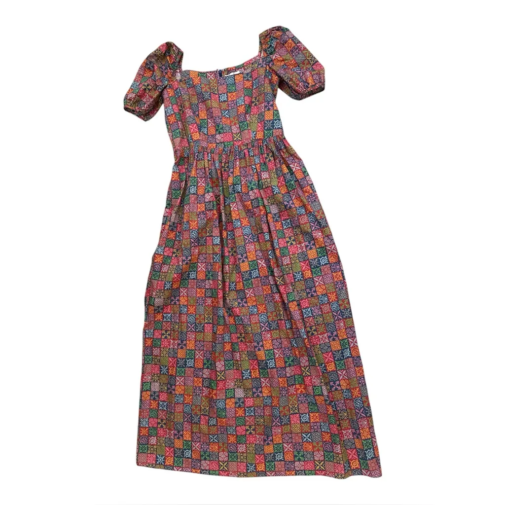 Coco Shop Tuckernuck Boho Checkerboard Print Maxi Dress | Medium - Image 2
