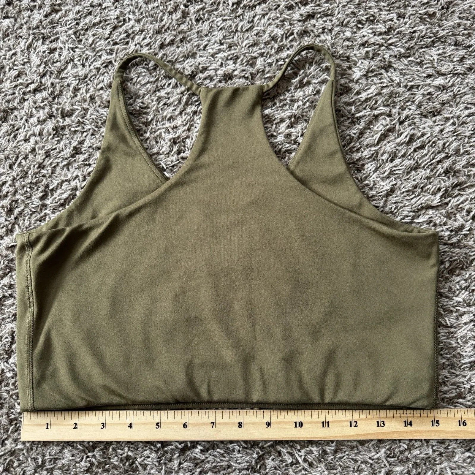 Girlfriend Collective Cleo Halter Sports Bra Size XL Olive Green Exercise Gym - Image 5