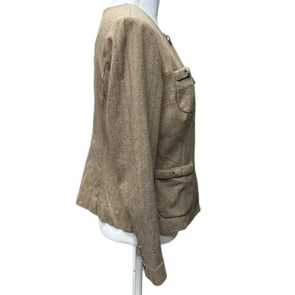 CAbi 3170 Women's Size M Penny Blazer Jacket Herringbone Fleck English Country‎ - Image 5