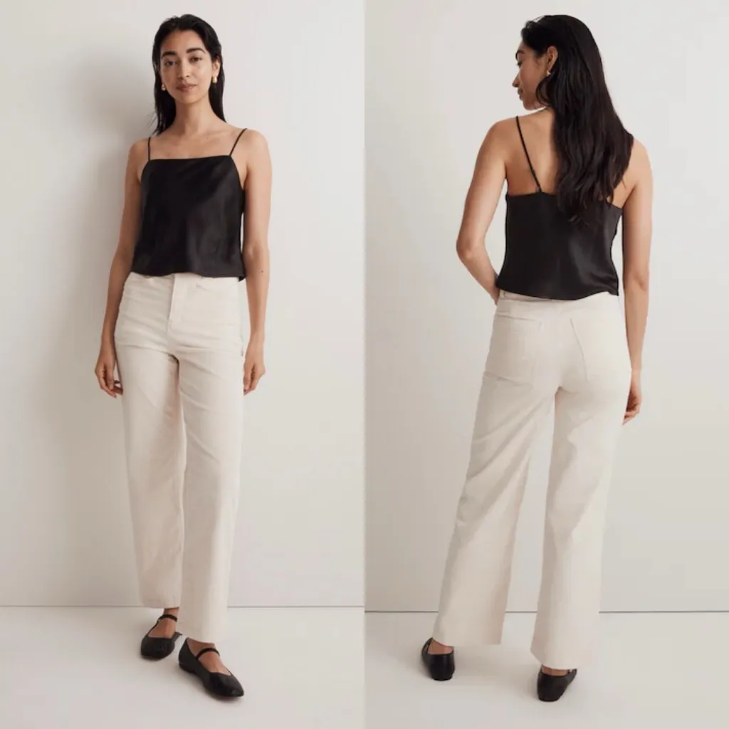 Madewell Emmett 2.0 Wide-Leg Pants in Corduroy Antique Cream - Image 2