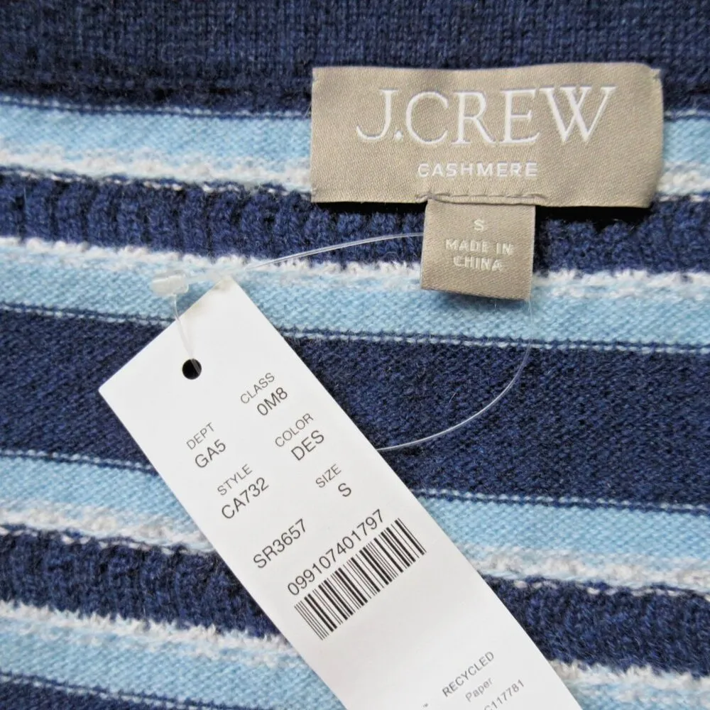 NWT J.Crew Cashmere Fringe-trim Sweater Skirt in Dark Evening Serenity Stripe S - Image 4