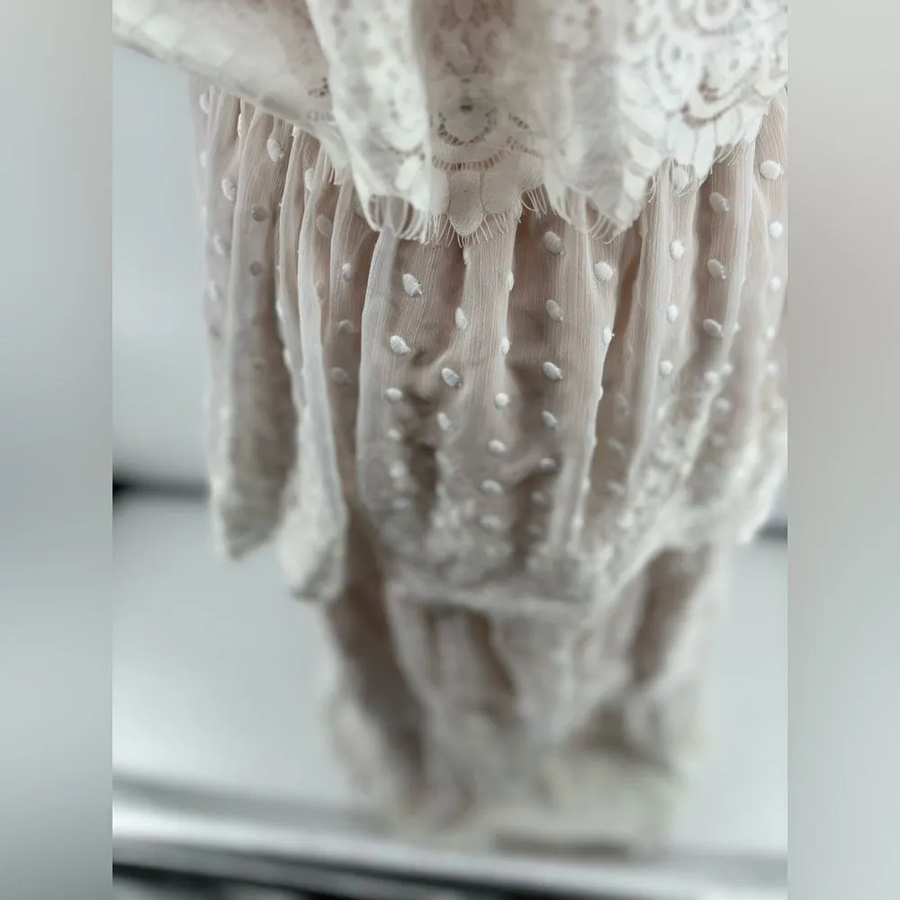 Show Me Your MuMu white Lana lace long dress size XL romantic - Image 3