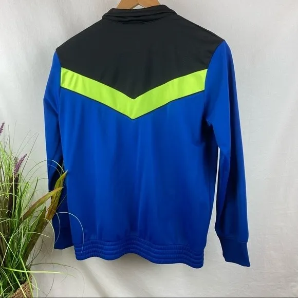 Nike Blue & Black Zip Up Color Block Jacket M - Image 2