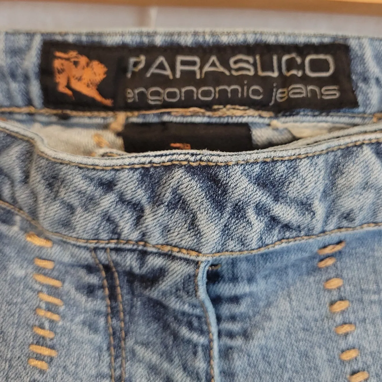 Vintage Parasuco Y2K 90s Jeans‎ 70s Hippie Boho Low Rise Festival Denim Size 29 Blue - Image 3