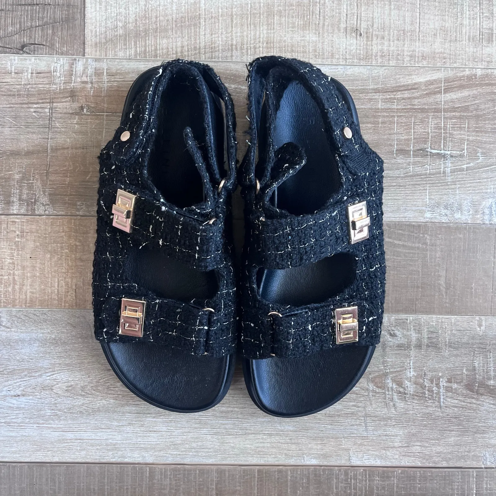 Billini Lillian Boucle Sandal Size 6 Black - Image 2