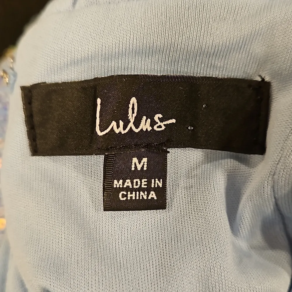 💕LULUS💕 Chic and Glam Light Blue Sequin Lace-Up Mermaid Maxi Dress M NWOT - Image 14