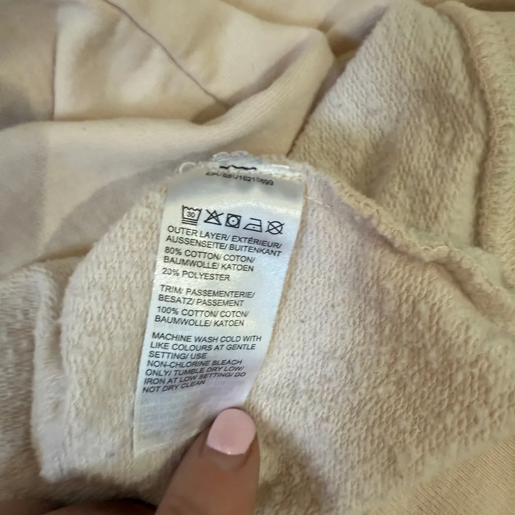 Saks Fifth Avenue Cream Pullover Crewneck Sweatshirt Women’s Size XS - Image 8