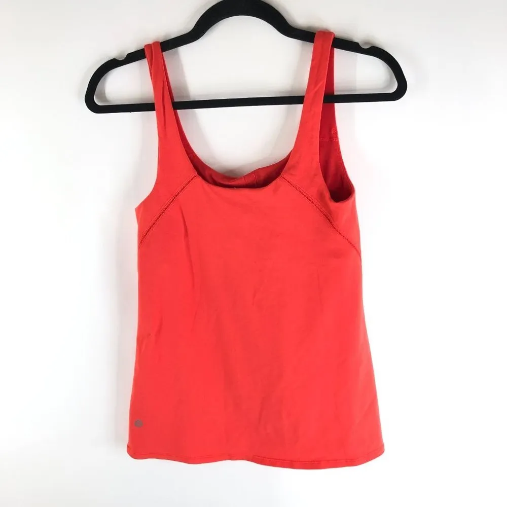 Lululemon Amala Tank Top Alarming Orange Adjustable Shelf Bra 8 - Image 2
