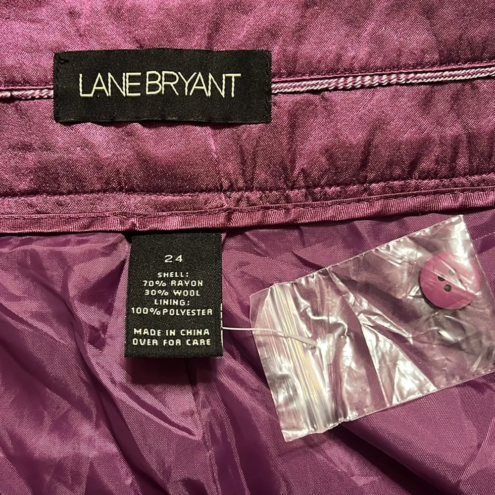 NWOT Purple Wide Leg Wool Blend Pants Sz 24 Work Career Office - Image 4