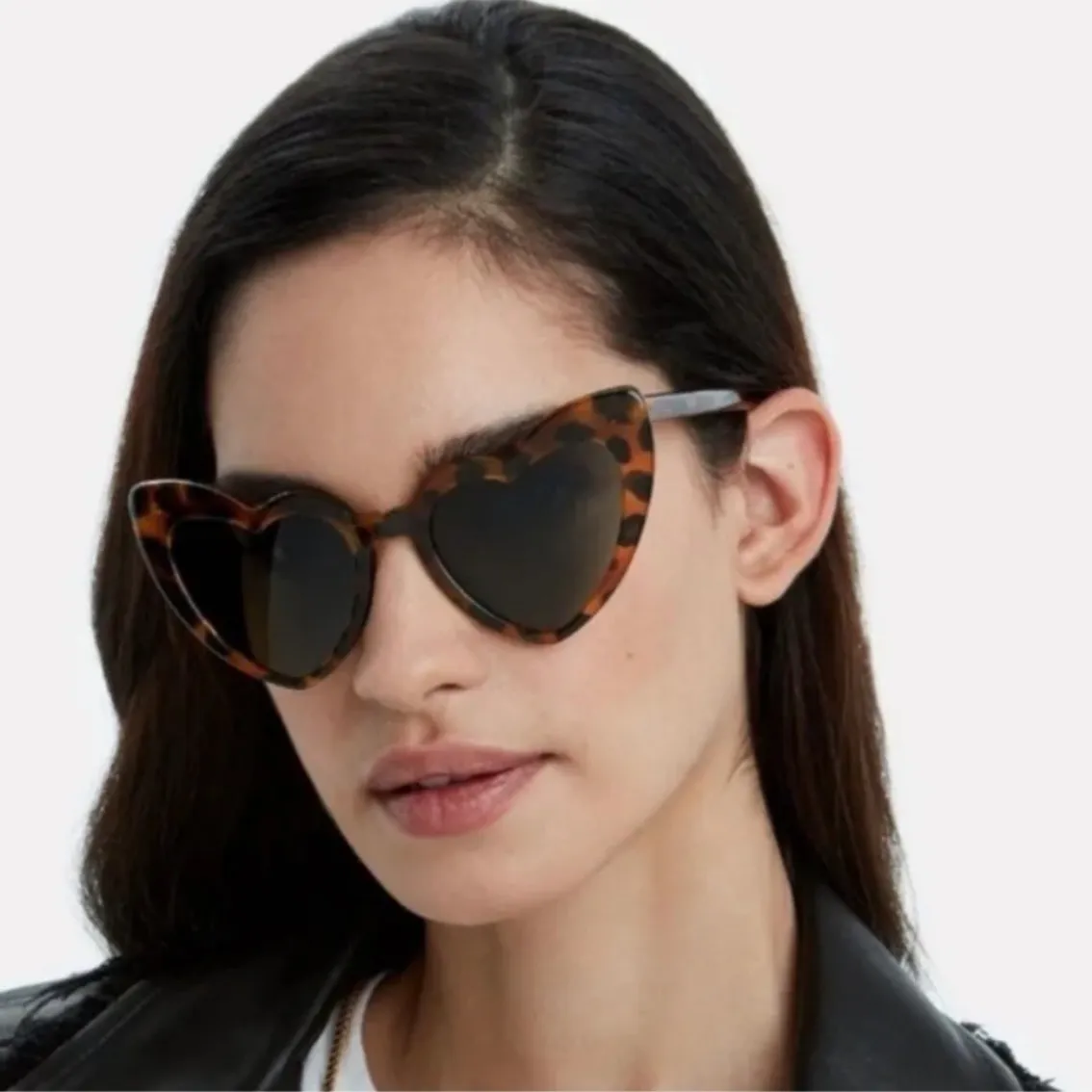 SAINT LAURENT ⚡️ 54MM Heart Shape Cat Eye Tortoise Sunglasses in HAVANA, NEW - Image 13