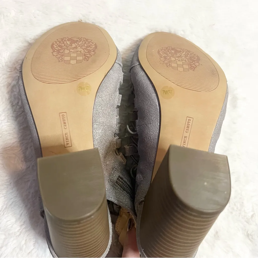 Vince Camuto Silver Gray Caged Gladiator Heeled Sandals Size 7 - Image 11