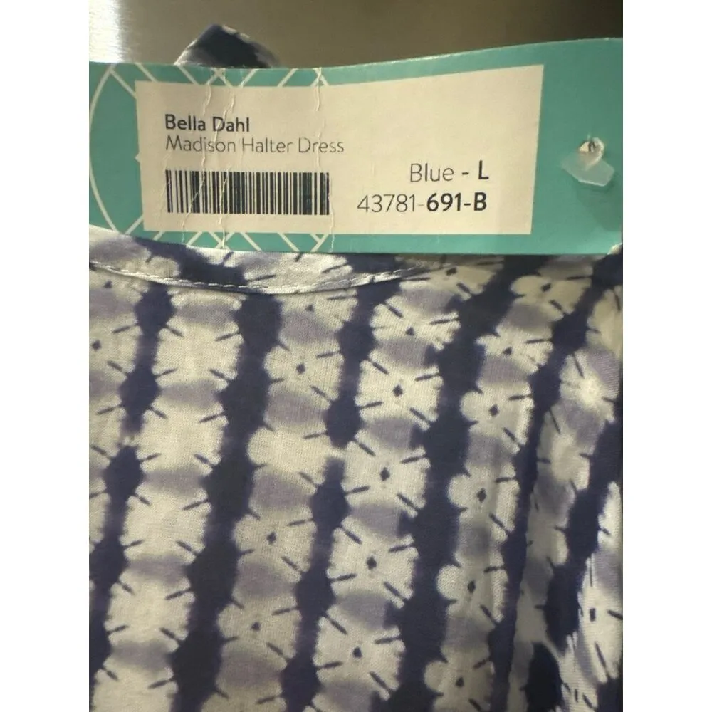 Bella Dahl Madison Halter Dress Large Blue Tie-Dye Sleeveless Stitch Fix NWT - Image 2