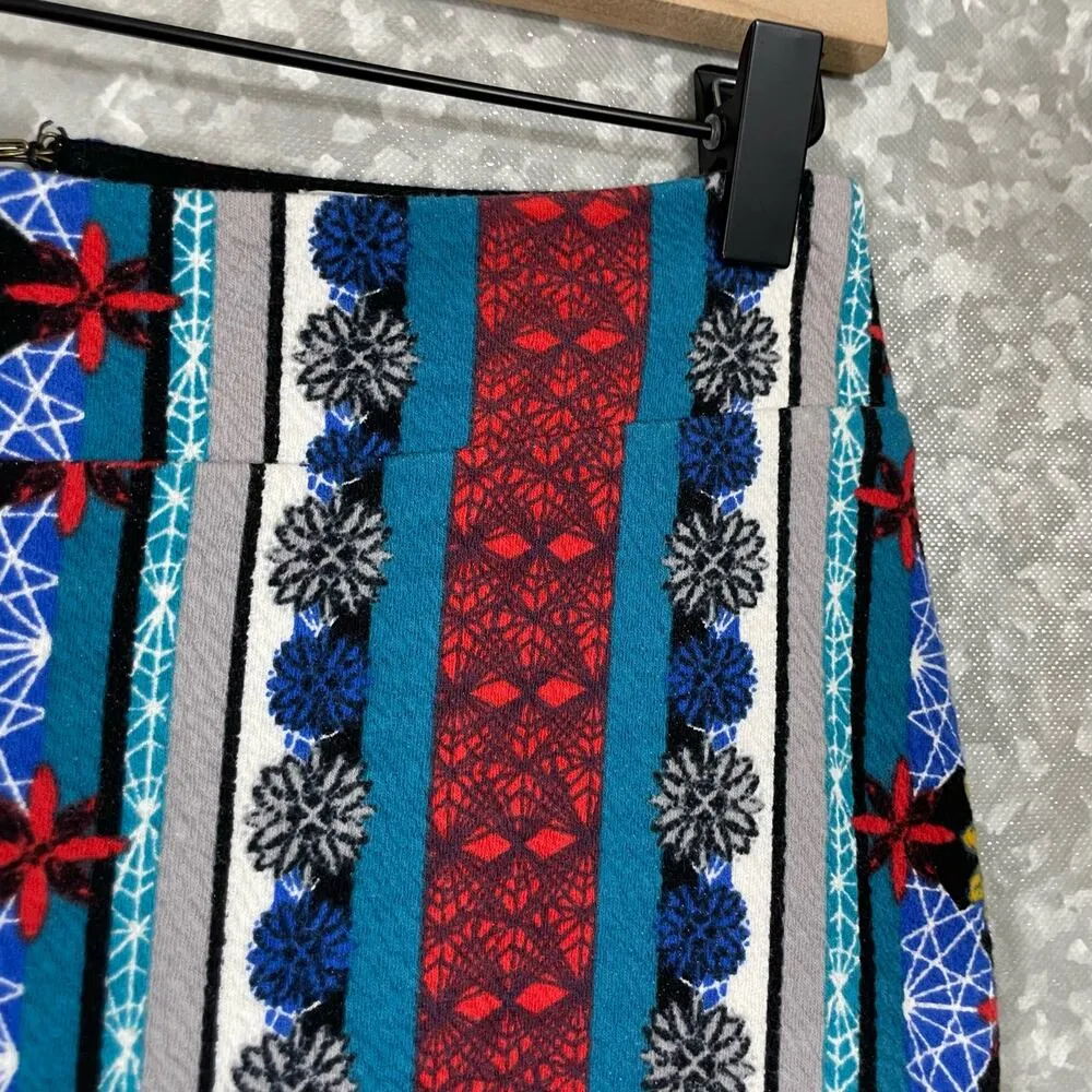 Anthropologie Maeve Women's Tearoom Boho Patterned Knit Pencil Skirt - Size XS - Image 3