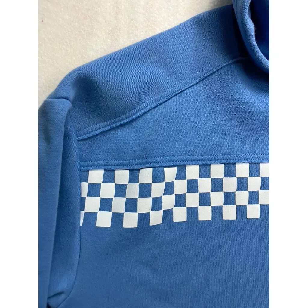 Savage X Fenty Blue Checkered Hoodie Oversized Athletic Sportswear Logo Size S - Image 9