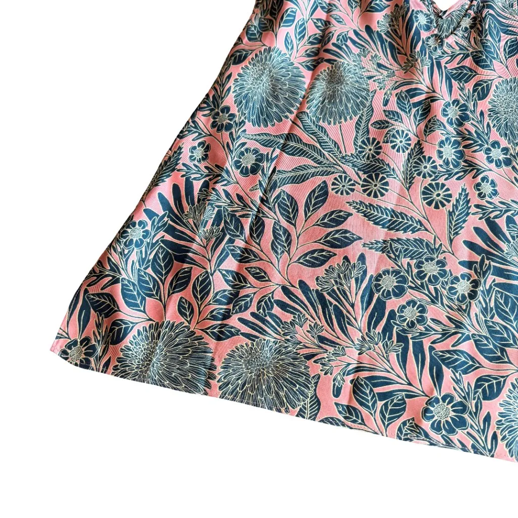 J. Crew x Abigail Borg Pink Floral Tropical Print 100% Silk Shirt Top Size 4 - Image 4