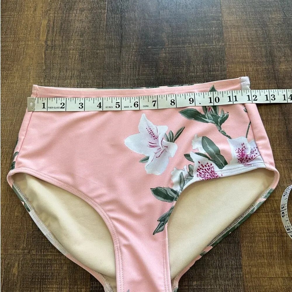 Albion Fit Light Pink Floral  Shock Lulu High Waisted Swim Bottoms - Image 4