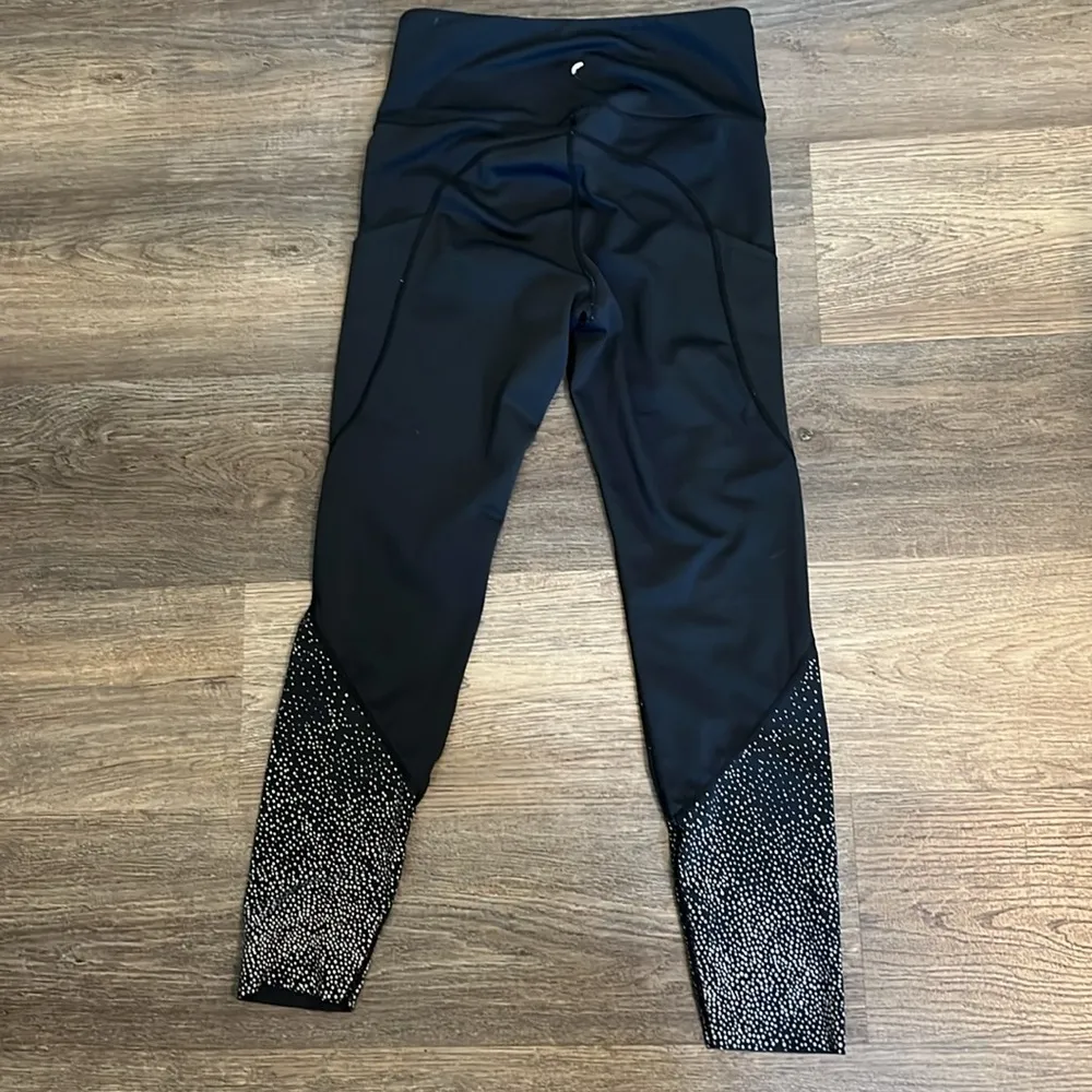 ZYIA Active High Rise Athletic Workout Leggings with White Reflective Dots 6-8 - Image 5