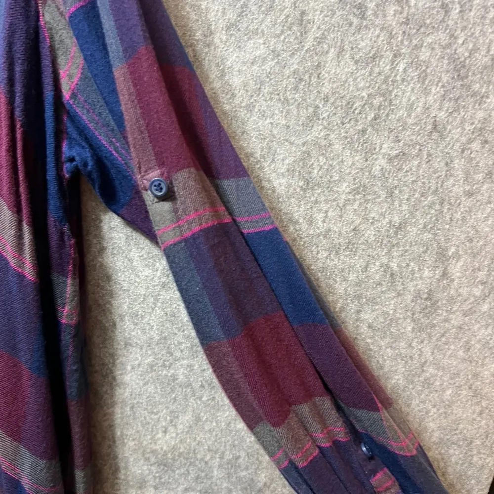 Lane Bryant Plaid Flannel Shirt Lace Up Long Sleeve Top Plus Size 26/28 Roll Tab - Image 6