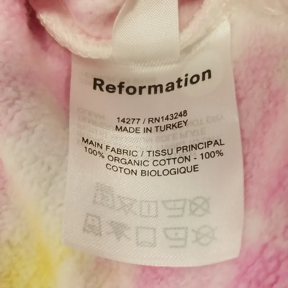 💕REFORMATION💕 Tanner Classic Hoodie  Creamsicle Pink Yellow Tie Dye XS NWT - Image 16