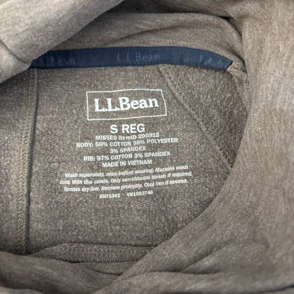 L.L. Bean Cozy Cowl Neck Fleece Pullover Taupe Tan - Image 3