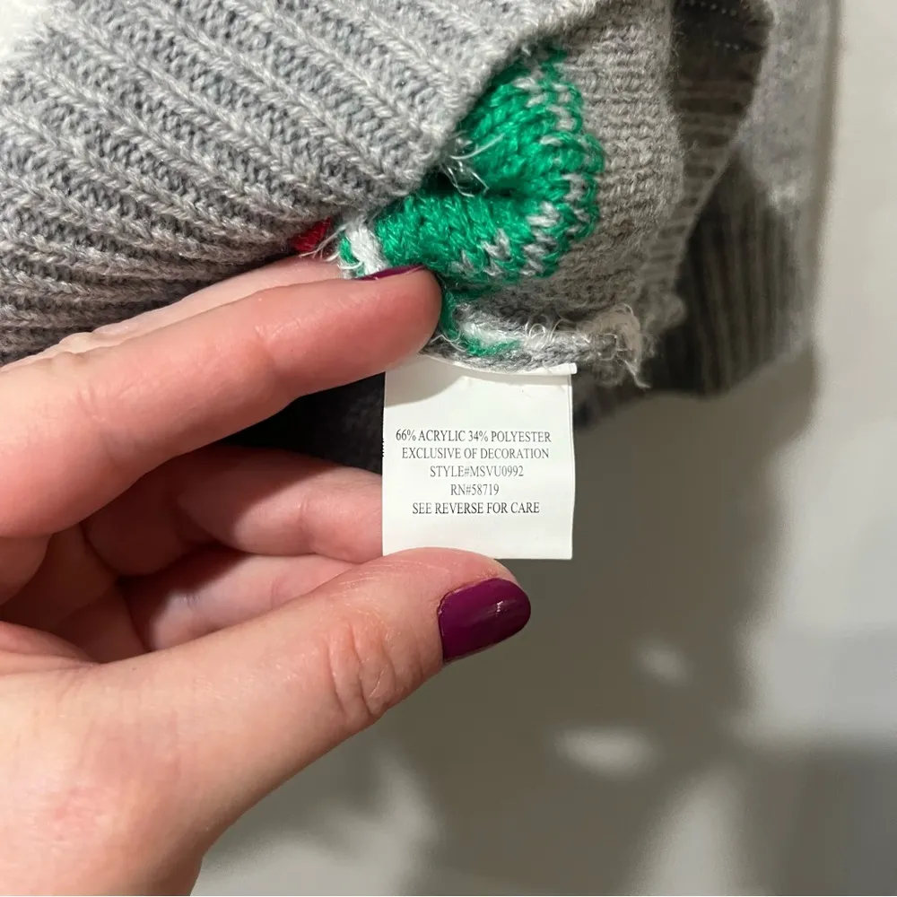 Notations Womens Long Sleeve Tunic Ugly Sweater Small Gray Snowmen Christmas - Image 5