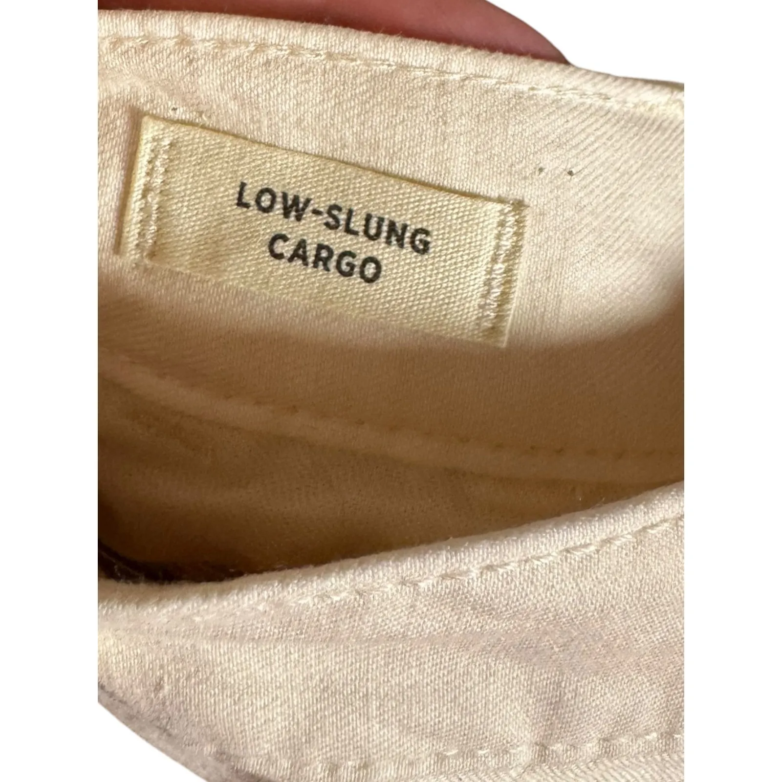 Madewell Low-Slung Cargo Pants Size 28 Relaxed Fit Utility Pockets‎ Beige Cream - Image 4