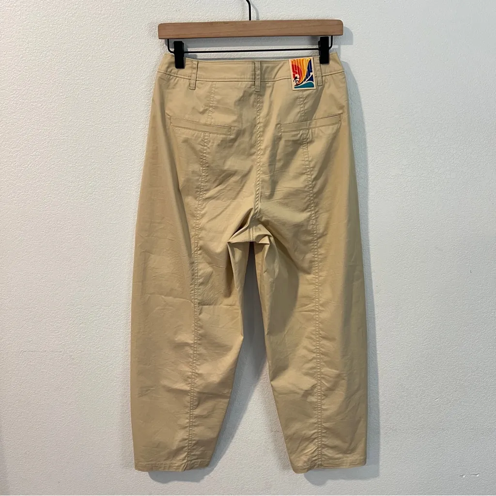 Jucy Judy Lightweight Tan Stretch Cropped High Rise Barrel Leg Pants‎ Size 26 - Image 8