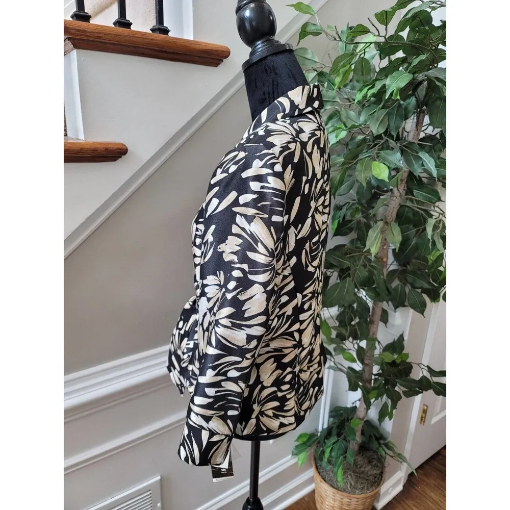 Perceptions Women Black Polyester Long Sleeve Single Breasted Fitted Blazer 14 - Image 5