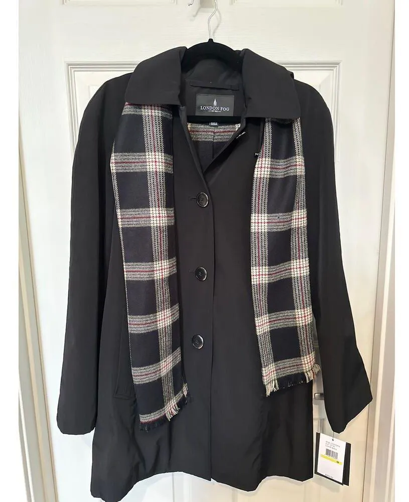 VTG London Fog Women’s Trench Coat with Attached Scarf SZ M - Image 2