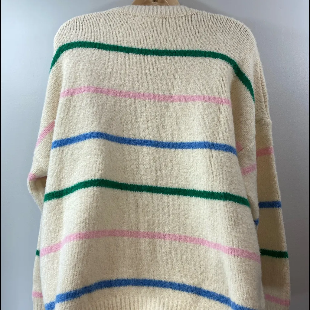 Katie sturino x stitch fix womens striped warm sweater Xl Green - Image 4