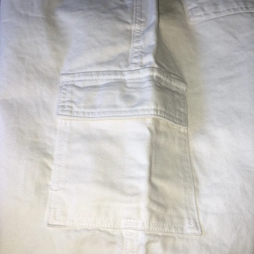 Women's Universal Thread Mid-Rise Boyfriend cargo Jeans pants White 12 new - Image 9