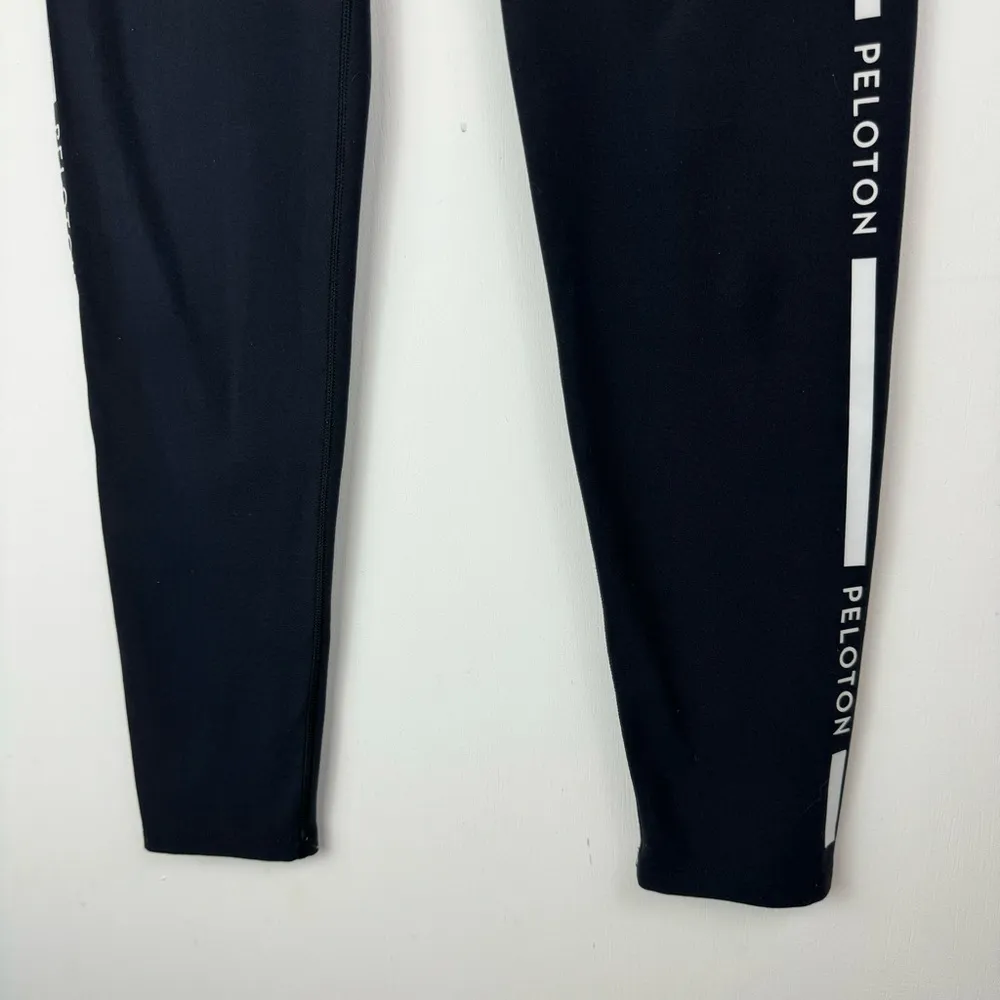 Peloton Here Now High Rise Leggings Sz Medium Logo Stamped Tape Side Black - Image 8