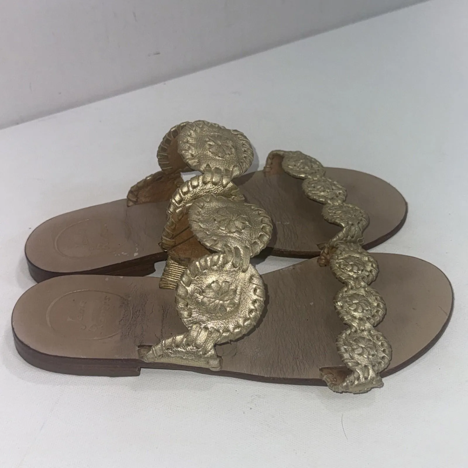 Jack Roberts Lauren Preppy Leather Slip-on Old Money Classy Sandals Size 8M - Image 5