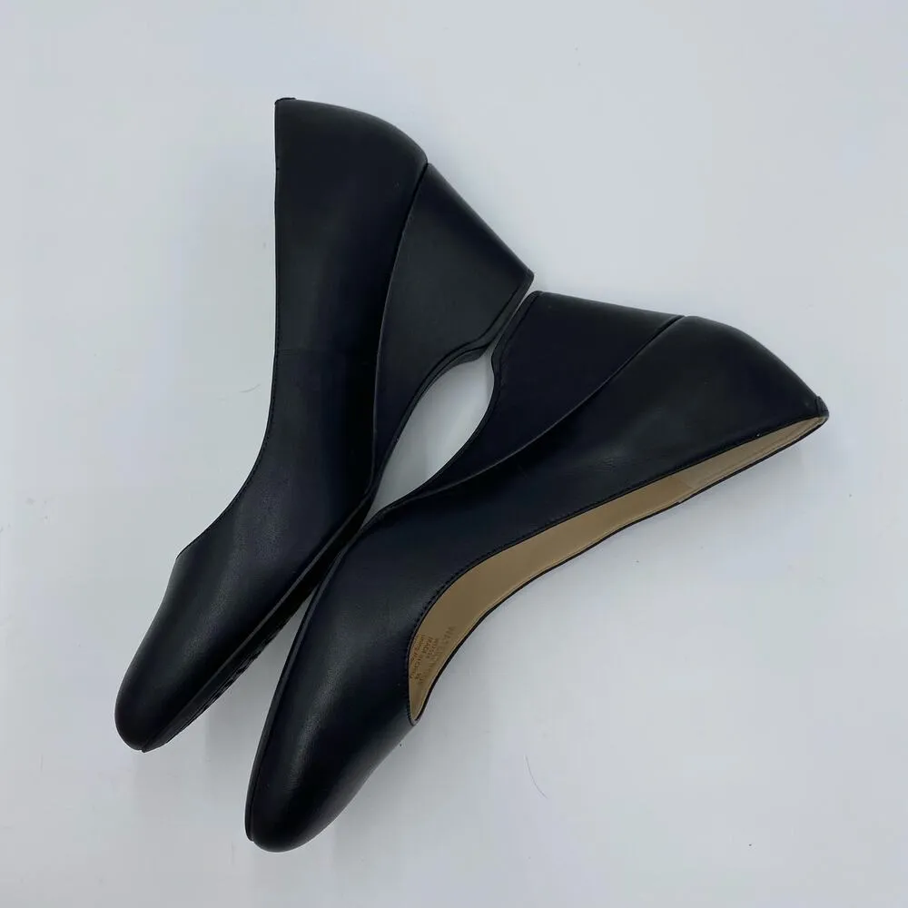 Cole Haan Women Black Leather Waterproof Marta Wedge Heel Size 9B - Image 6