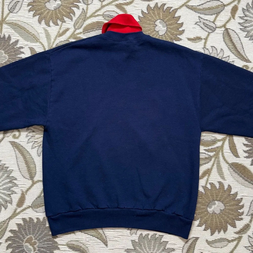 Gopher Sport Vintage Christmas Angel Sweatshirt Turtleneck Holiday USA L Large Blue - Image 4