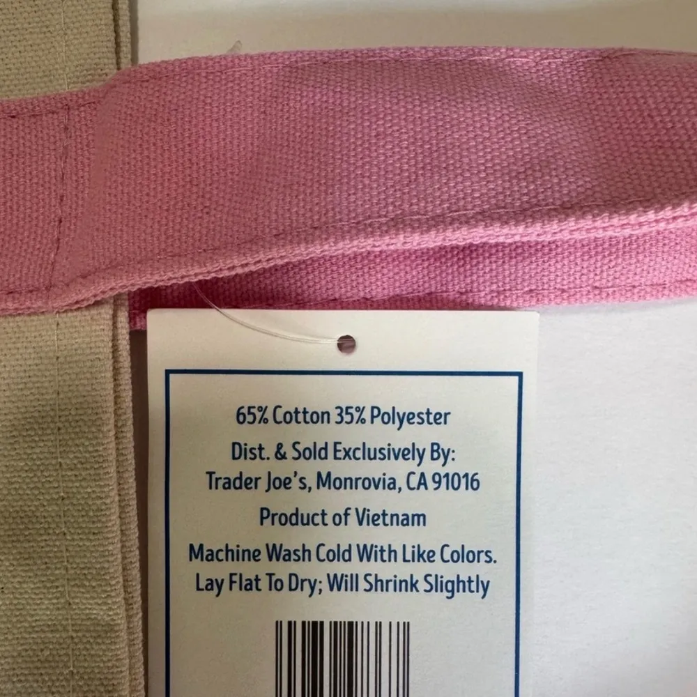 Trader Joe's Pink and Cream Mini Pastel
Canvas Tote Bag Limited Edition - Image 4