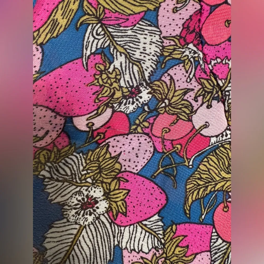 Betsey Johnson VTG Womens Fruit Cocktail Floral Ruffle Chiffon Wrap Dress|Sz:14 - Image 11