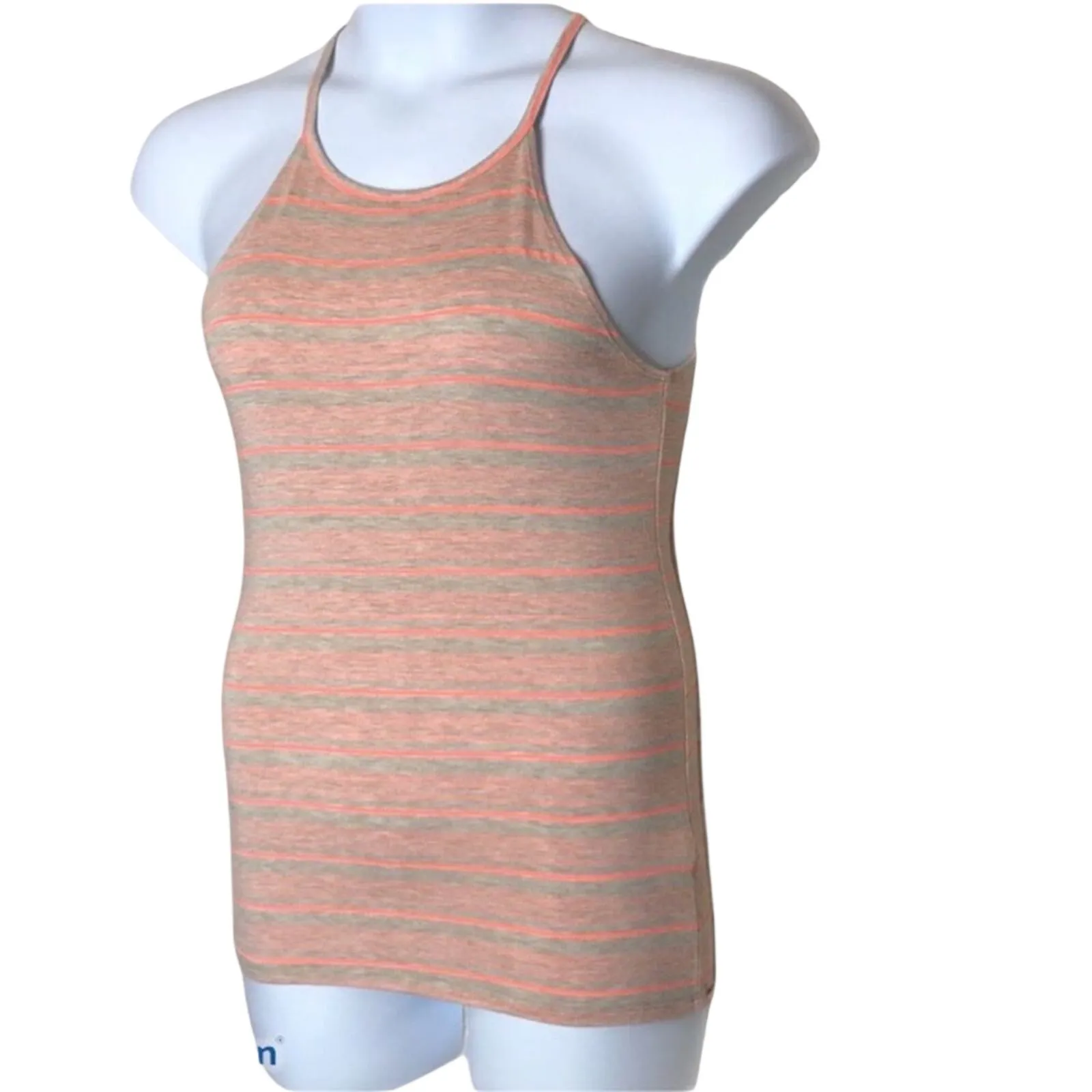 BKE Barbie Pink Striped Halter Tank Top Size Large High Neck Summer - Image 4