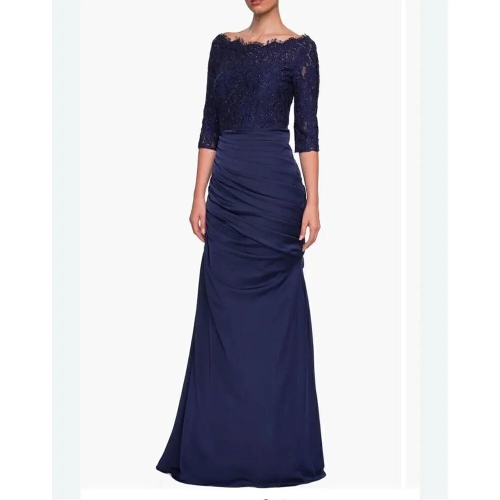 NWT La Femme Sparkle Lace Trumpet Gown - Image 2