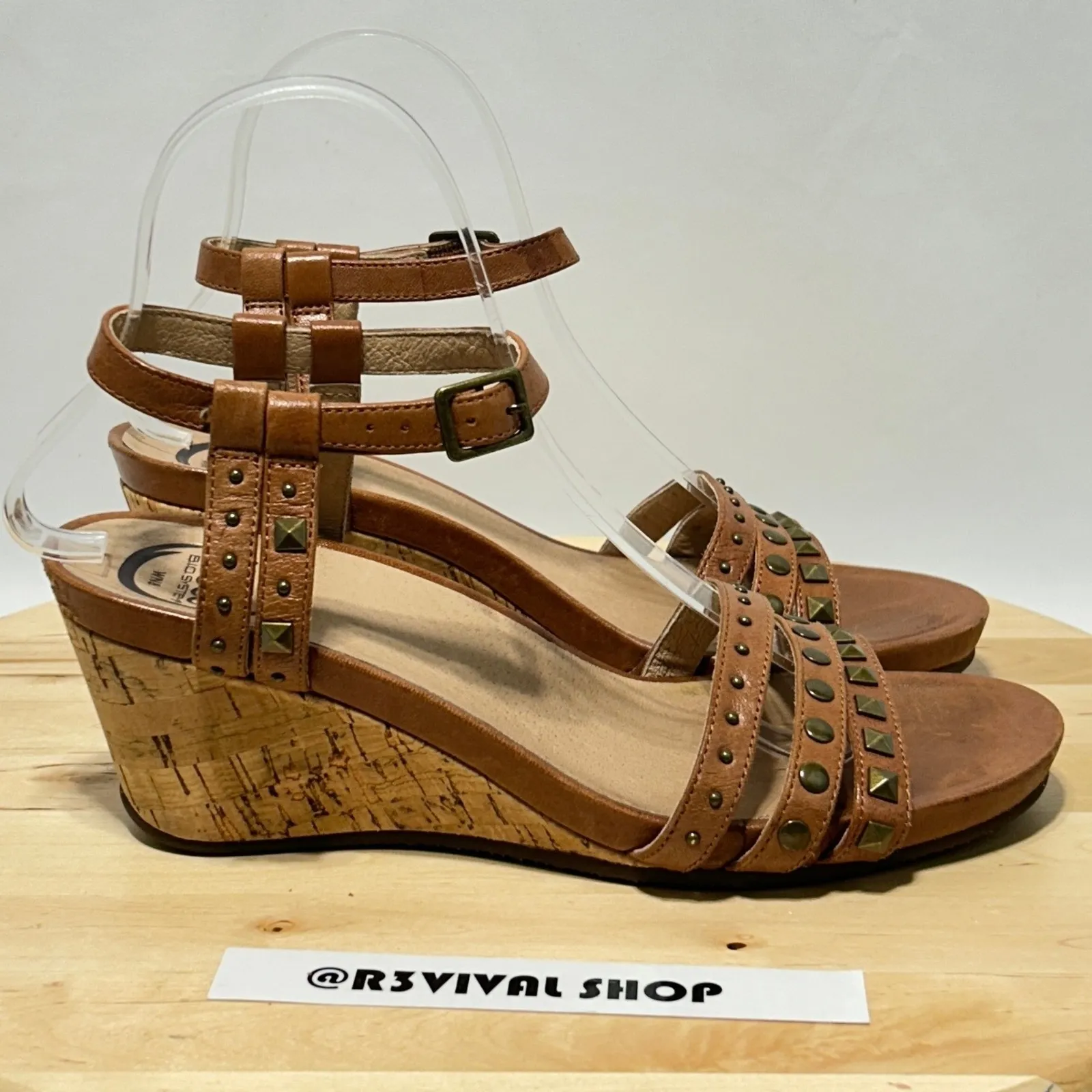 Abeo B.I.O System Womens Brown Open Toe Adjustable Ankle Strap Wedge Sandal - Image 2