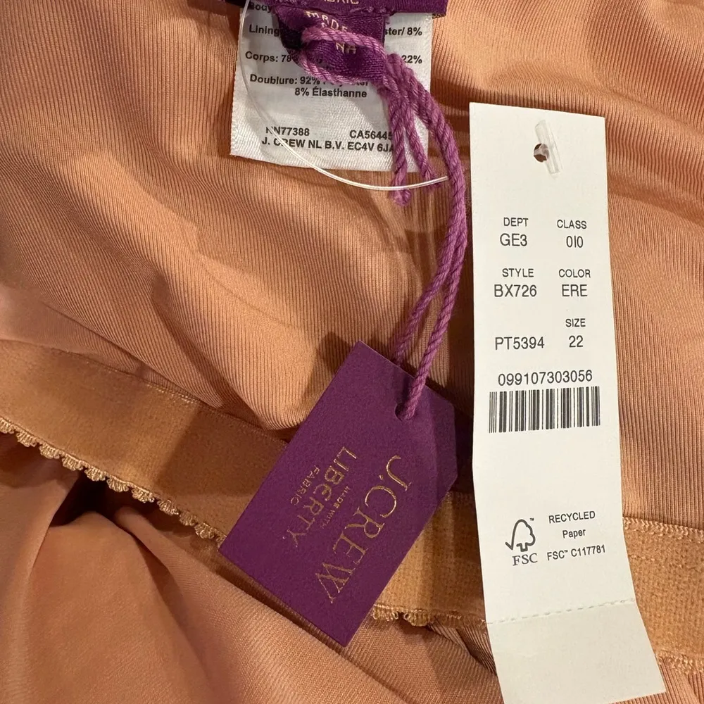 J.Crew one piece one shoulder swimsuit red flowers sz 22 new with tags NWT - Image 4