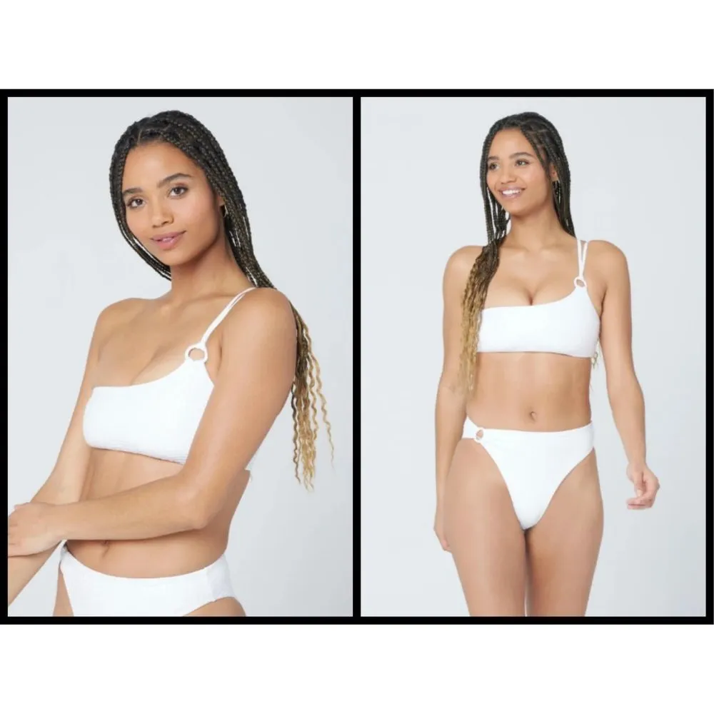 💕L*SPACE💕 Gloss Gator White Bikini Indiana Top + Jones Bitsy Bottom Medium NWT - Image 9