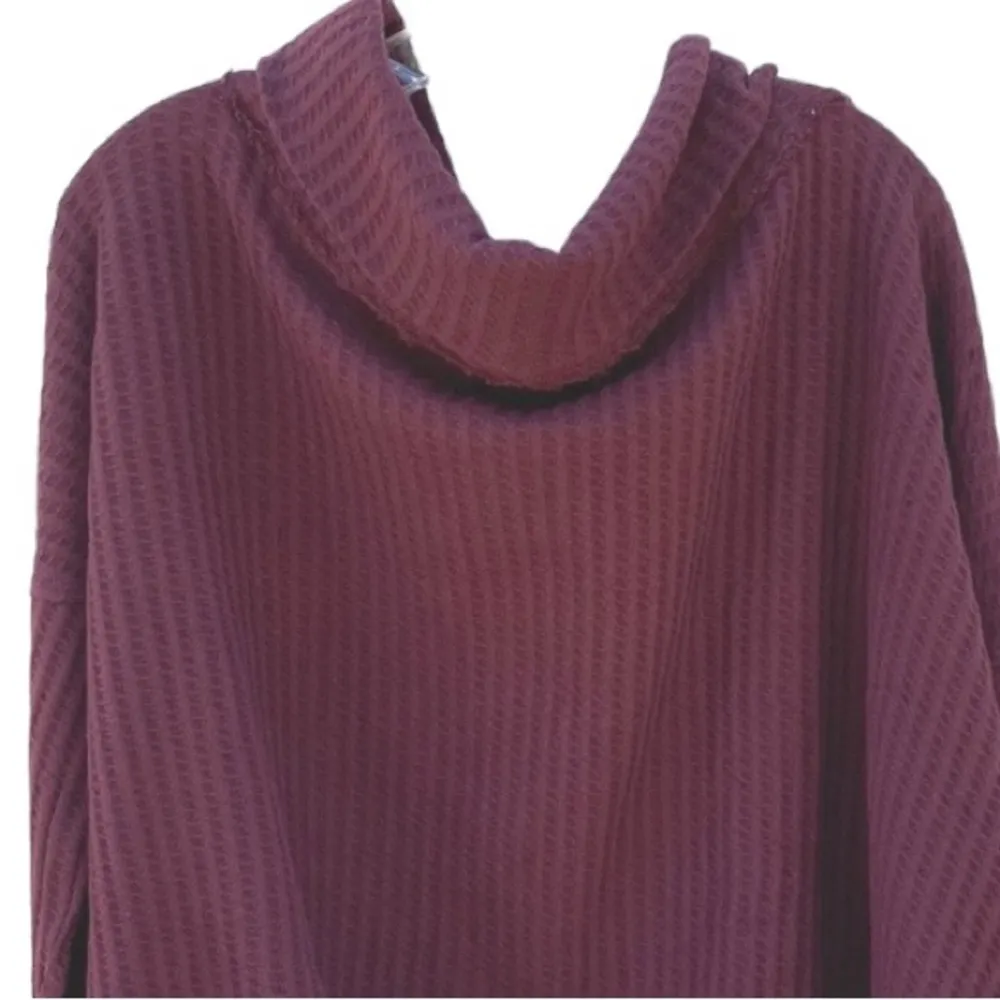 NWT Free People Womens medium oversized Juicy Long Sleeve thermal Top blouse - Image 4