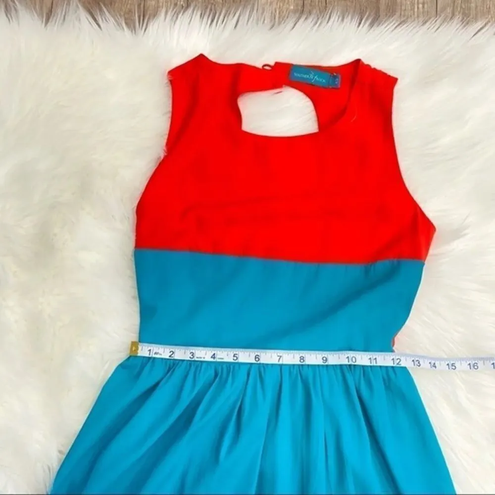 Southern Frock High Lo Colorblock‎ cut out back Maxi Dress Size XS sleeveless - Image 9