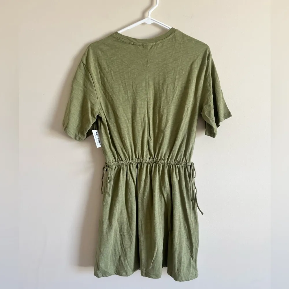 [Old Navy] NWT Green Casual Short Sleeve Cinch Waist Dress- Size Small - Image 3