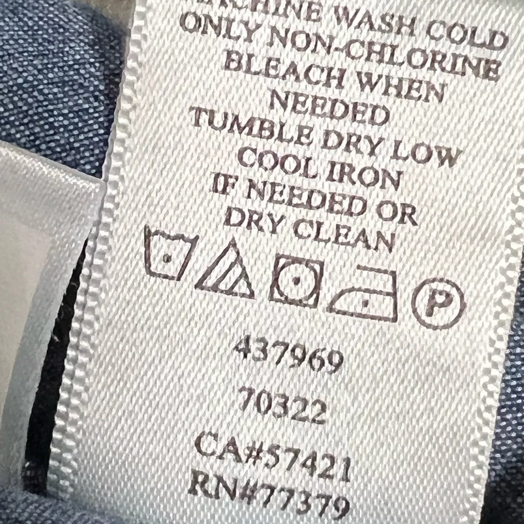 Ann Taylor Long Sleeve Denim Ruffle Collar - Size Medium - EUC - Image 6