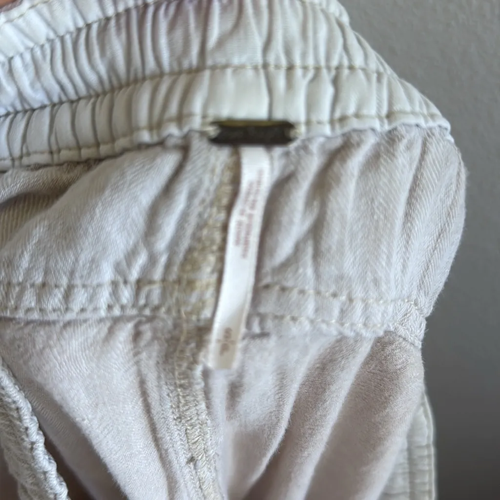 Free People Feelin’ Good Utility Pull-On Pants Linen Cream Small - Image 9