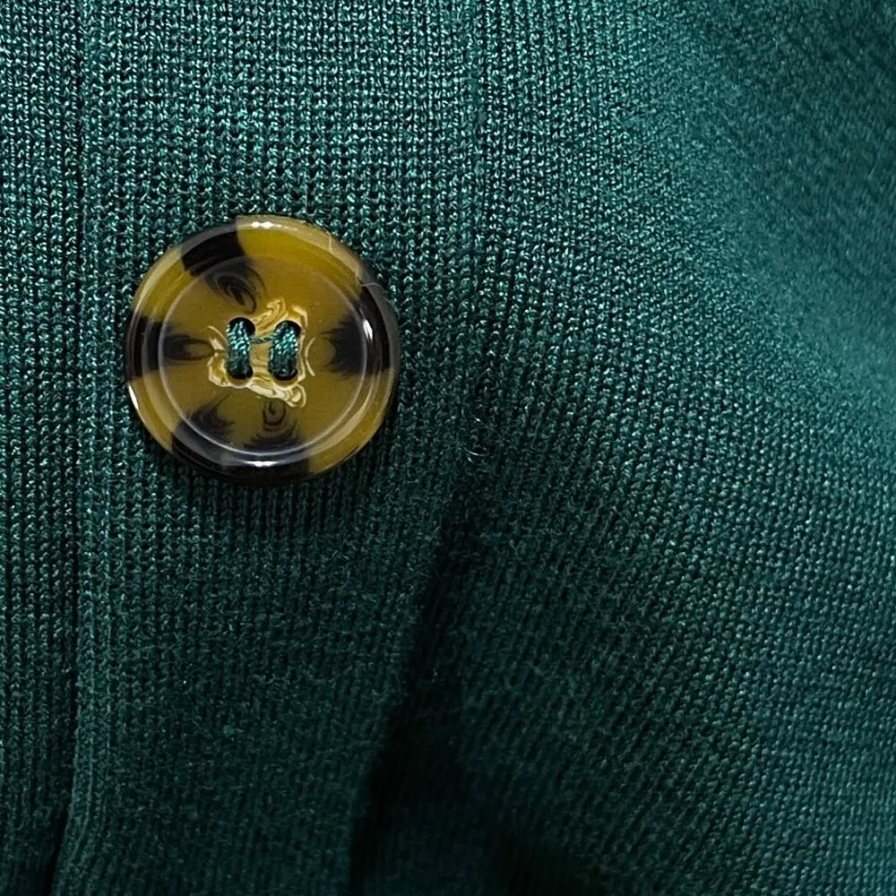 Cable & Gauge Sweater Button Back Turtleneck Forest Green XL Extra Large - Image 5